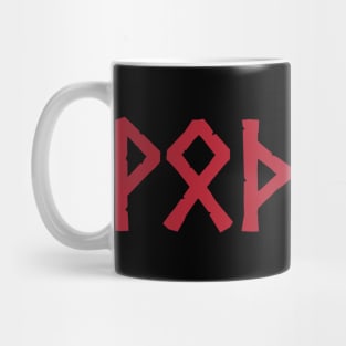 odin elder futhark runes red Mug